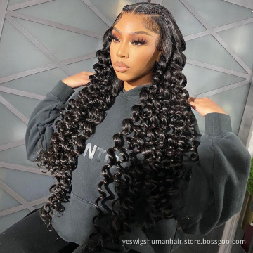 Raw Brazilian Loose Deep Curly Virgin Human Hair Hd Full Lace Front Wig Transparent Lace Frontal Wig Human Hair For Black Women